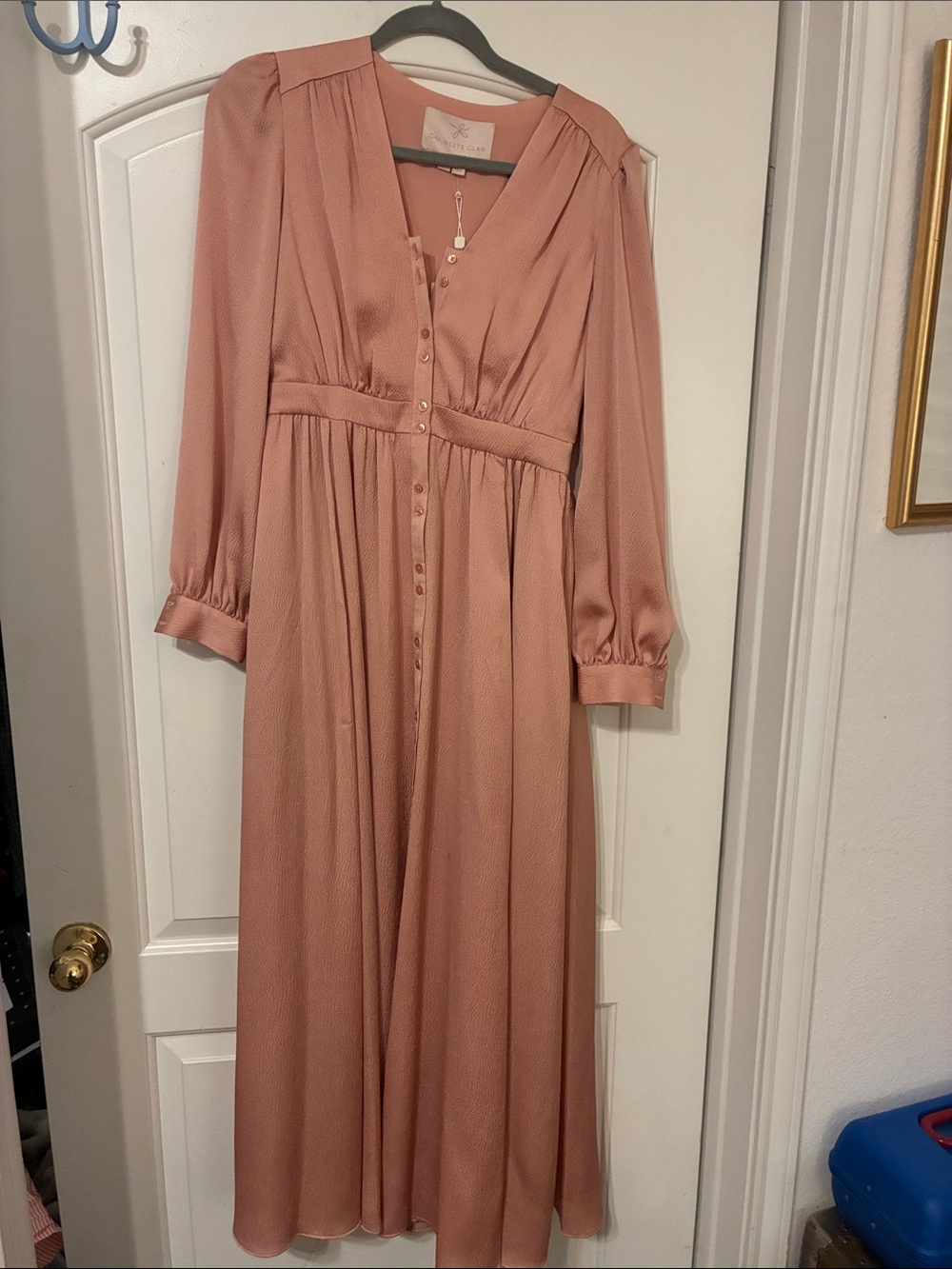 Gal Meets Glam Dusty Rose Long Sleeve Maxi Dress
